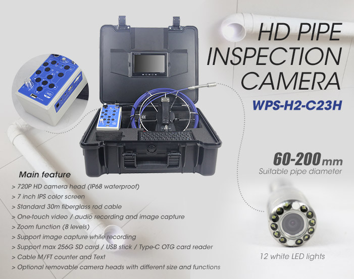 WOPSON H1 Underground herramienta de servicio de alcantarillado de drenaje del sistema de HD cámaras